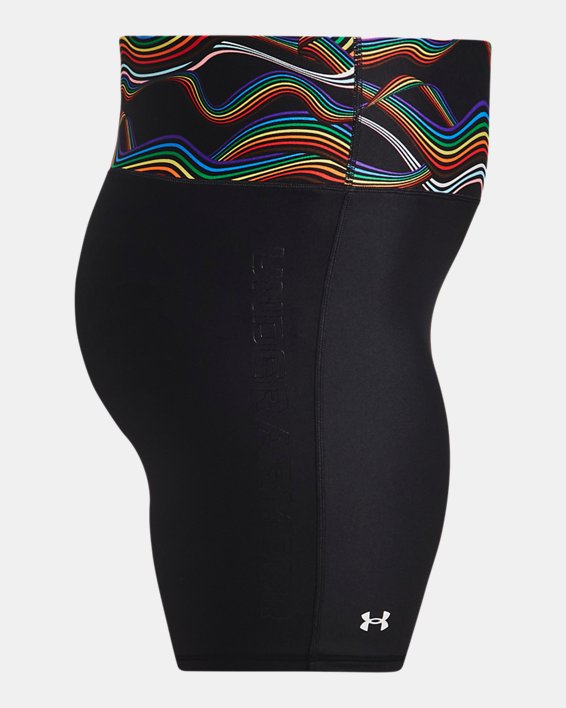 Women's HeatGear® Pride Bike Shorts, Black, pdpMainDesktop image number 6